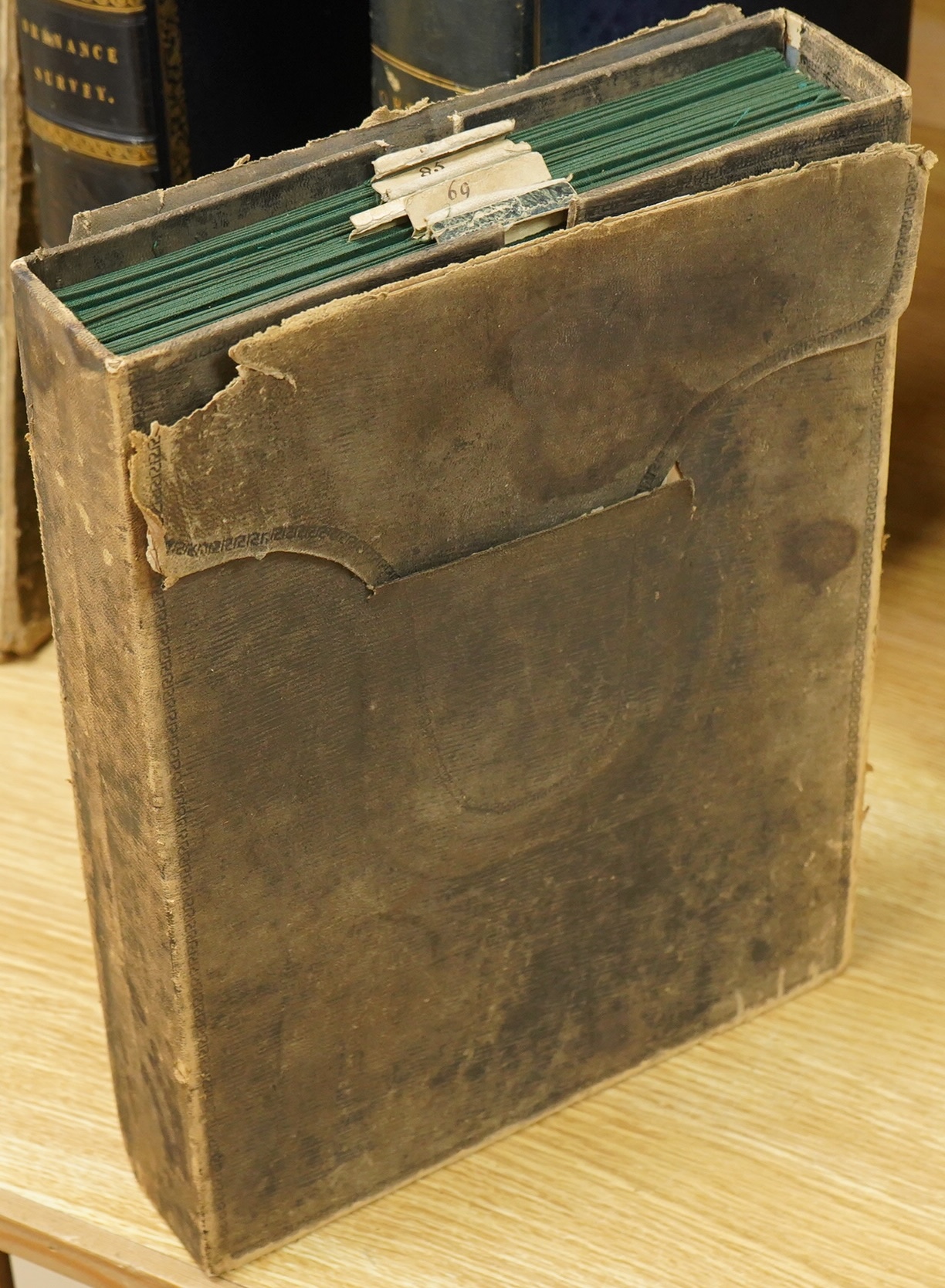 Ordnance Survey maps of Lincolnshire, Rutlandshire, N. Huntingdonshire and W. Norfolk &c., comprising of a set of eight engraved maps mounted on linen and edged in green cotton, including sheet no.s; 64, 65, 69, 70, 83,